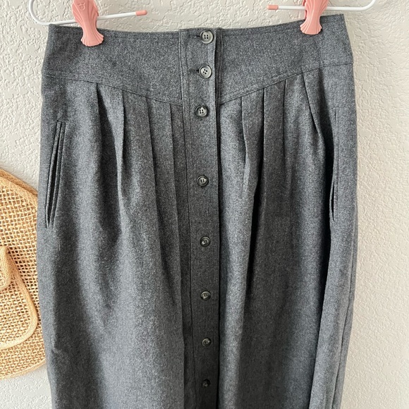 Vintage Crazy Horse Gray Wool Blend Skirt - Picture 2 of 7